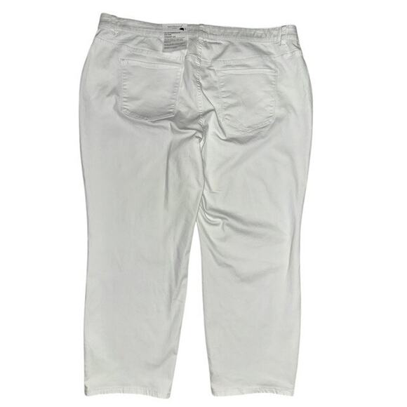 Westbound Woman 24W S Pants White Formula Fit Mid Rise Straight Tummy Panel Jean - Picture 4 of 6